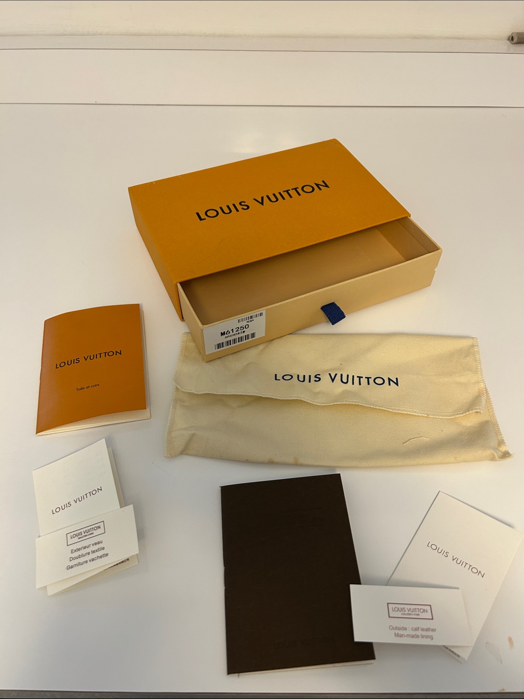 Louis Vuitton Orange Box With Cream Dust Bag And Booklets